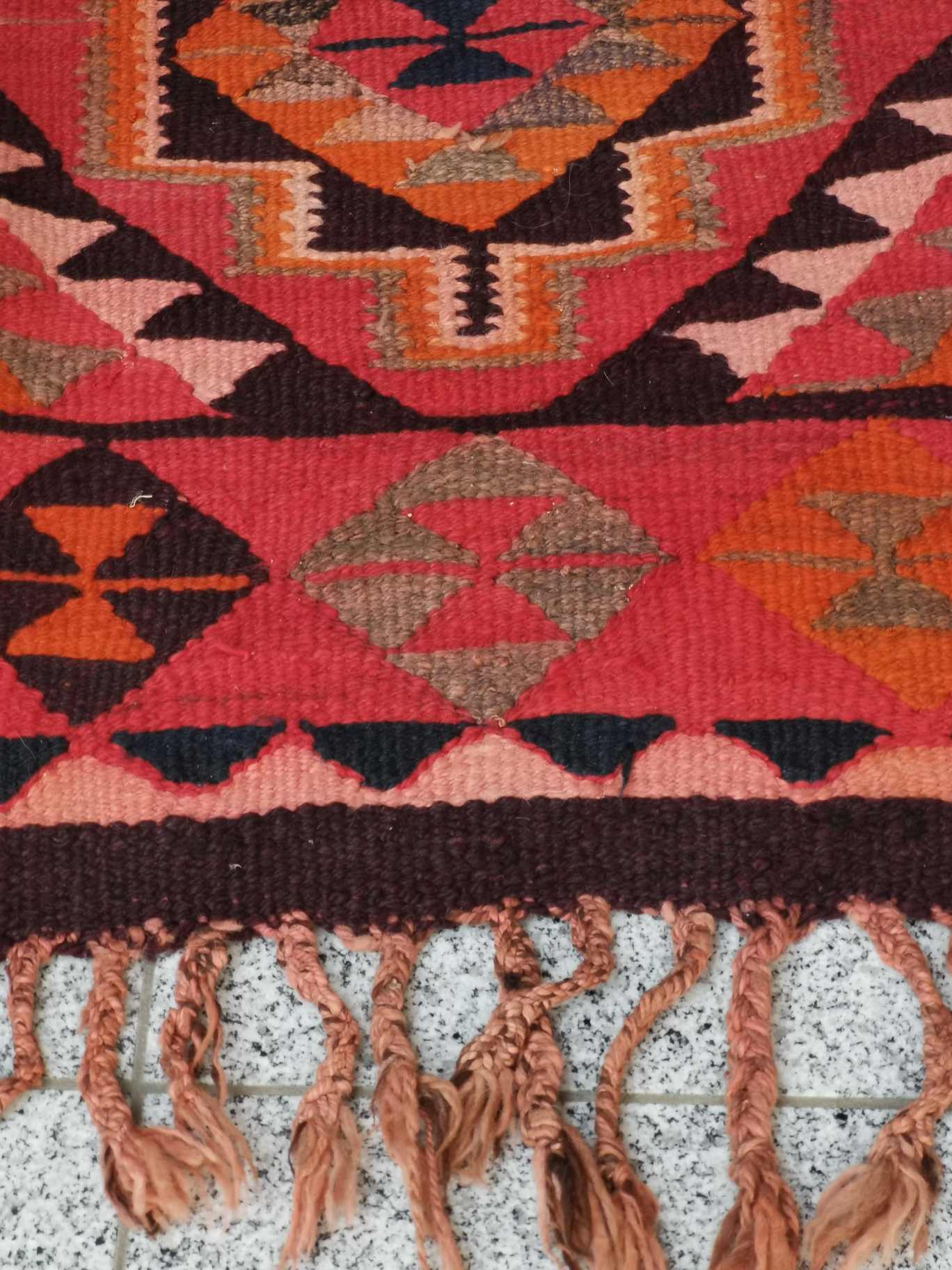 Vintage Kelim Läuferteppich aus dem Irak - Eklektischer Teppich - Boho Kelim