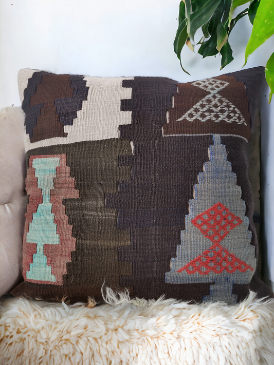 Kilim Pillow Cover Vintage, Bohemian Kilim Rugs Pillow Case, Decorative Square Kilim Sofa Cushion Case, Boho Vintage Home Decor