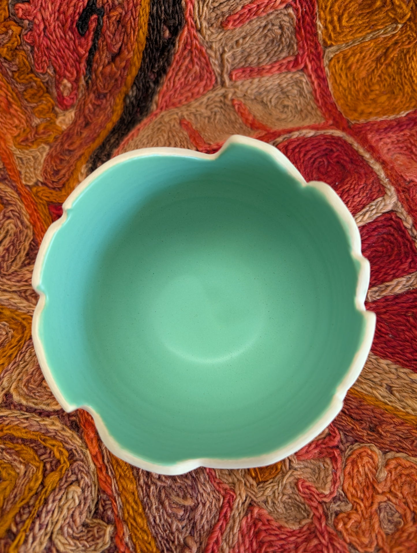 Handmade Pottery Bowl with Arabic Calligraphy: A Stunning Home Decor Piece for Any Room - light green