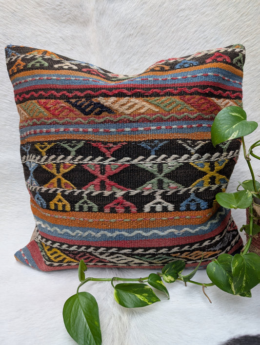 Kilim Pillow Cover Vintage, Bohemian Kilim Rugs Pillow Case, Decorative Square Kilim Sofa Cushion Case, Boho Vintage Home Decor