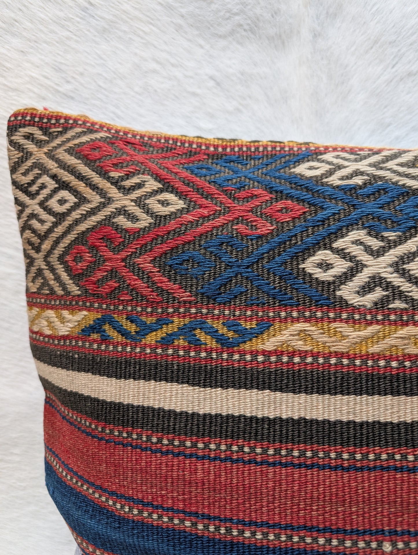 Kelim Kissenbezug Vintage, Boho Kelim Teppiche Kissenbezug, dekorativer quadratischer Kelim Sofakissenbezug, Boho Vintage Home Decor