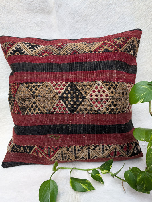 Kilim Pillow Cover Vintage, Bohemian Kilim Rugs Pillow Case, Decorative Square Kilim Sofa Cushion Case, Boho Vintage Home Decor
