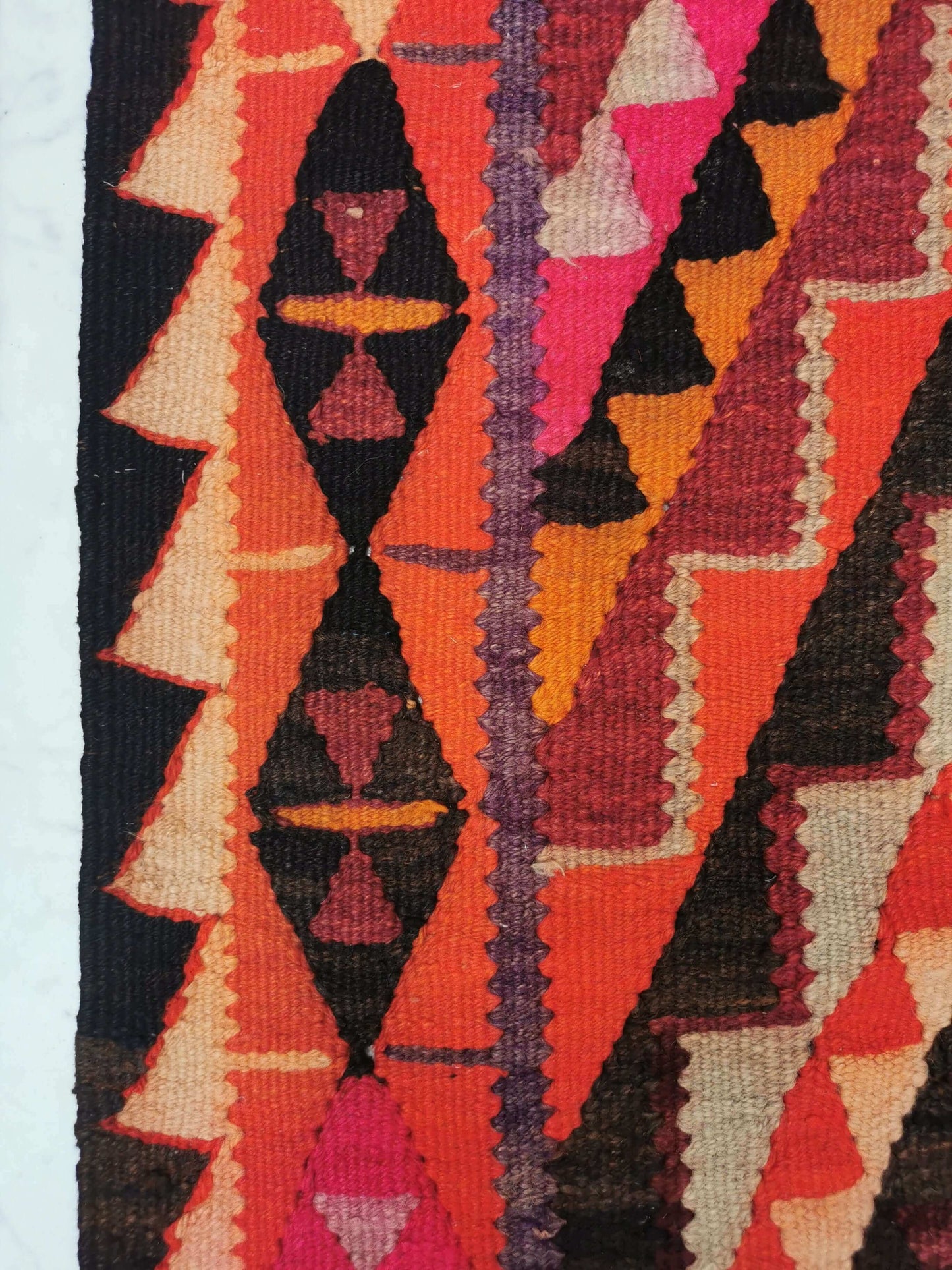 Kilim Rug, Iraqi, old, unique, vintage, Kelim, boho, eclectic, arabic design, Oriental, kilim runner, wool, living room, Middle East, boho, eclectic