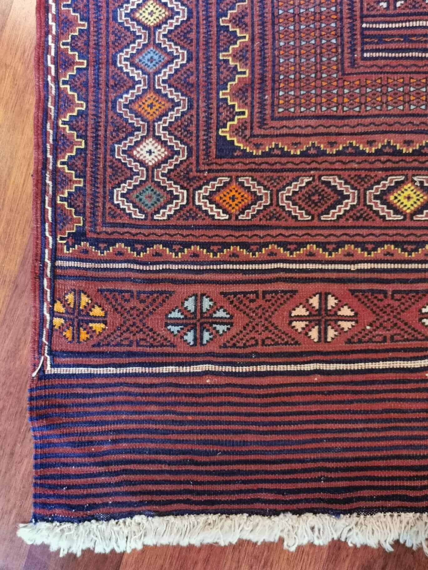 rustikkorner Rugs Vintage Turkish Kilim Rug with Embroidery - 185x130 cm